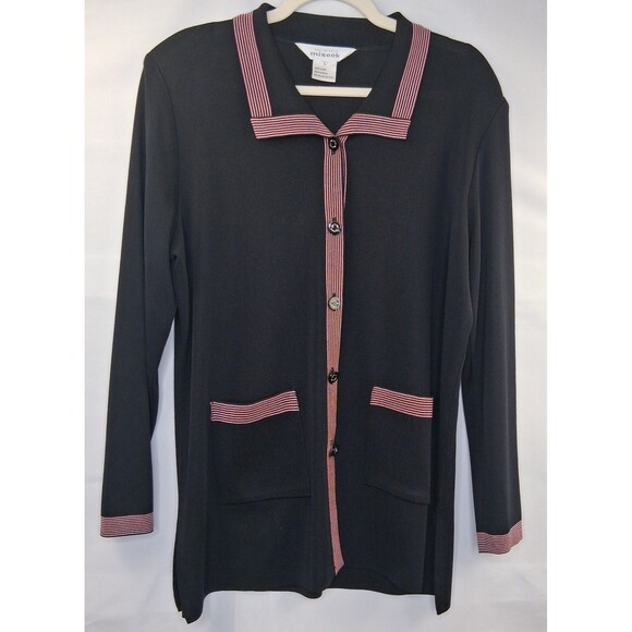 Exclusively Misook Women's Slinky Knit Cardigan Open Front Size L - Picture 1 of 11